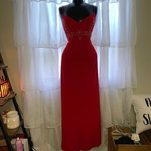 Red formal gown